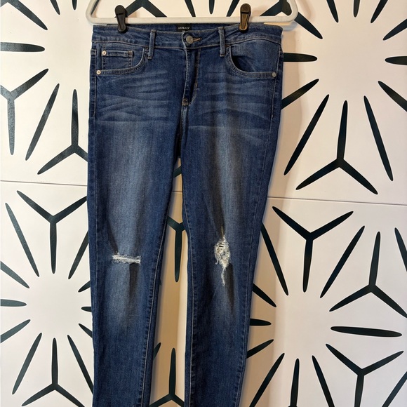 Just Black Straight Leg Jeans – Distressed Raw Hem- Size 29 - Picture 2 of 15